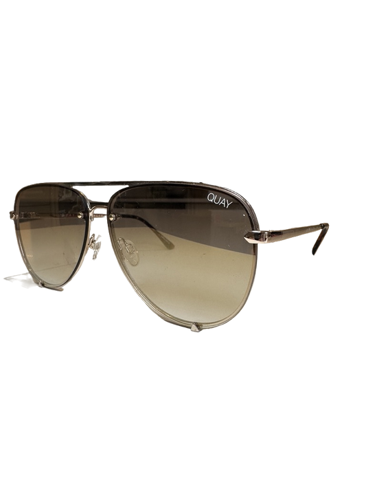 QUAY Metallic High Key Rimless Aviator Sunglasses One Size