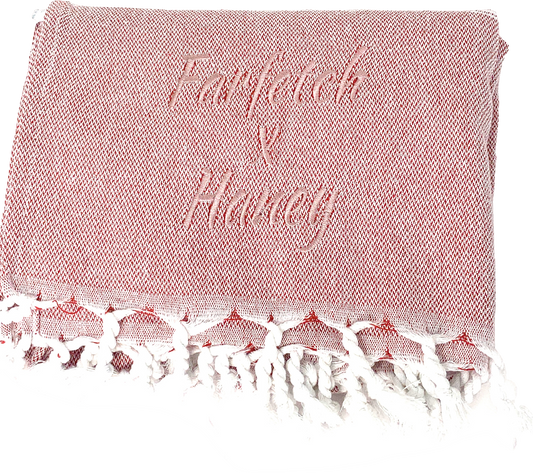 farefetch Red 100% Cotton Blanket One Size
