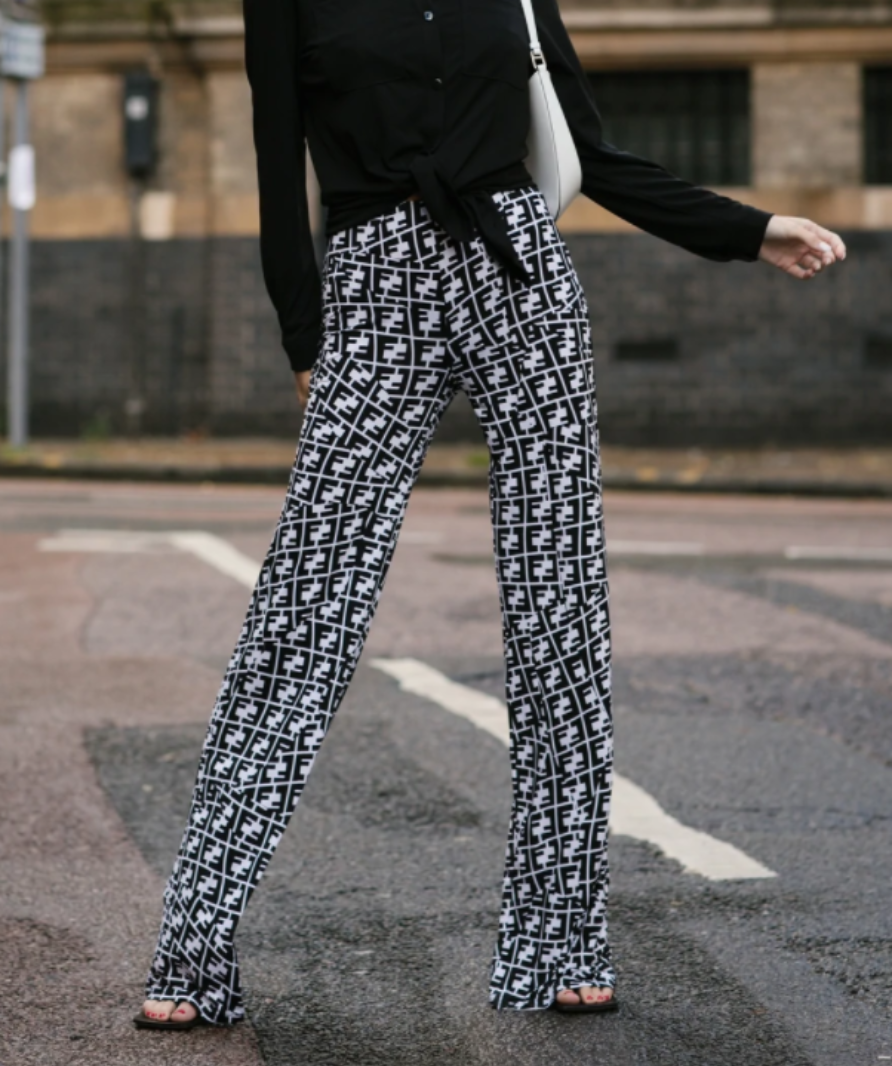 The Dress Cellar black/white Mila Palazzo Trousers UK XS