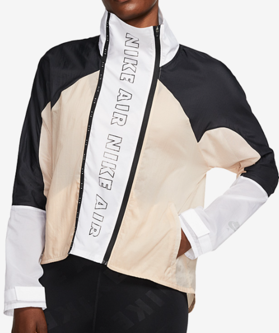 Nike Air black/nude full zip running jacket UK S