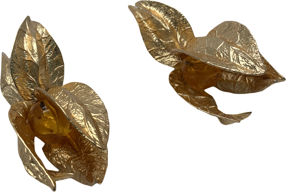 Metallic Golden Berry Earrings One Size