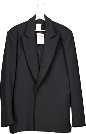 BITE LONDON Black Classic Organic Wool Blazer UK 8