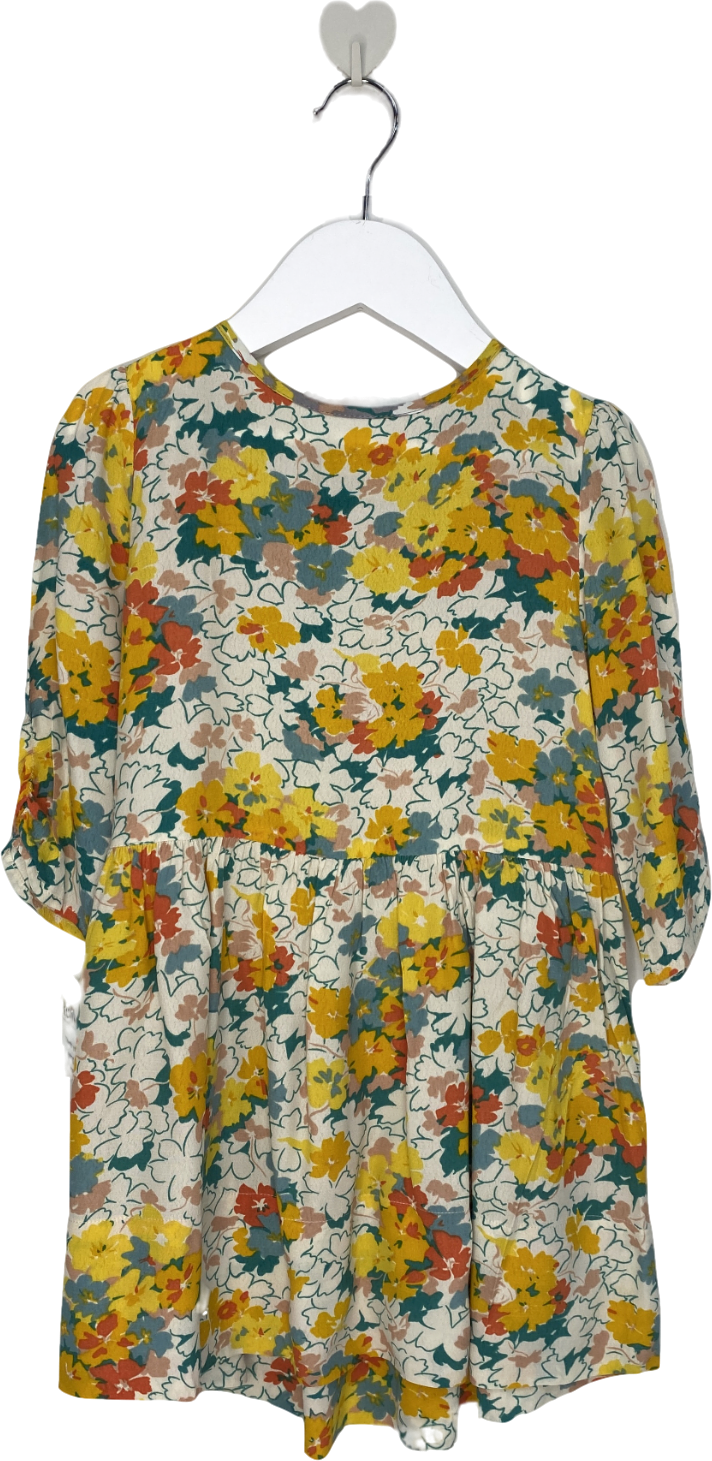 Stella McCartney Yellow Floral Print Pleated Dress 4 Years