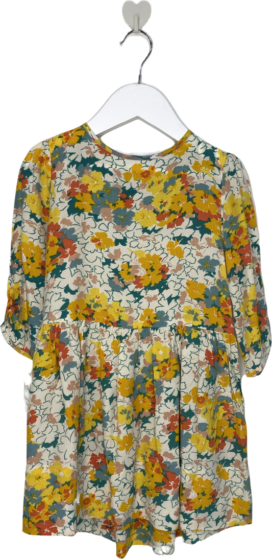 Stella McCartney Yellow Floral Print Pleated Dress 4 Years