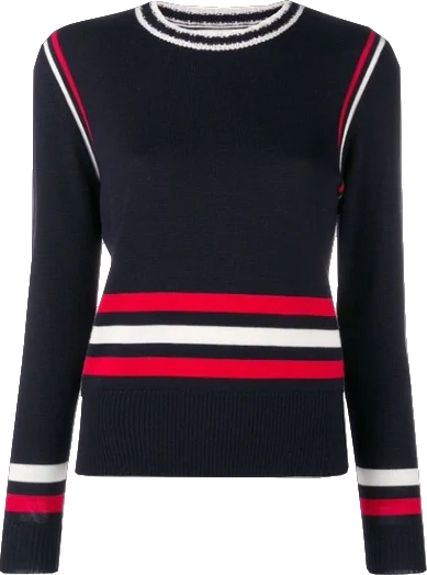 Chinti And Parker 100% Fine Wool Colour-block Striped Jumper In Blue BNWT UK S