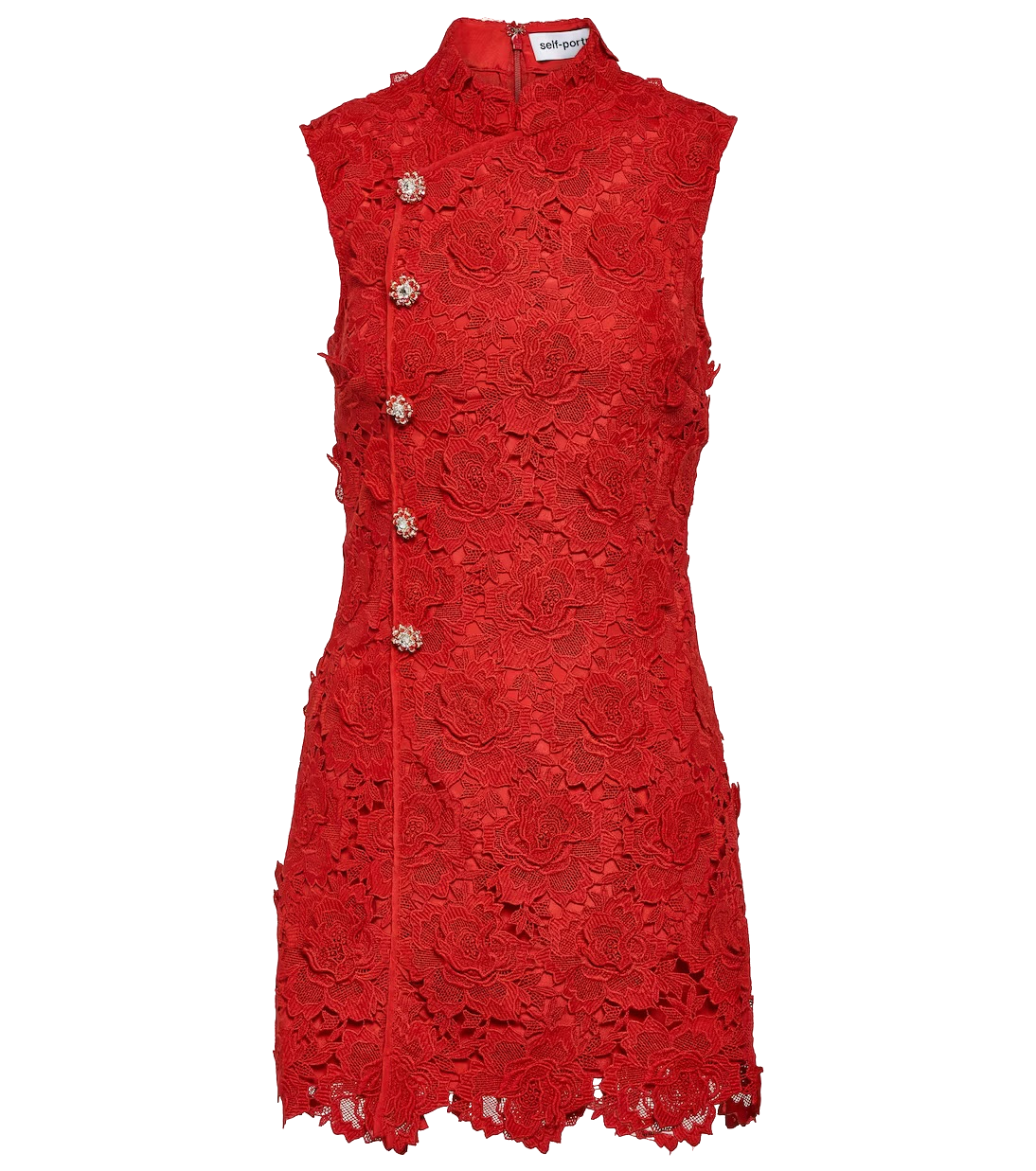 Self-Portrait Red Lace Embellished Mini Dress BNWT UK 4