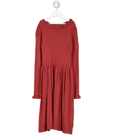 Creamie Red Rib Knit Rosewood Dress 11 Years - 7519632163006_Front_Reliked.png
