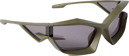 GIvenchy Green Giv Cut Cat-eye Nylon Sunglasses in case