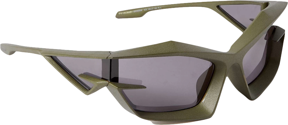 GIvenchy Green Giv Cut Cat-eye Nylon Sunglasses in case