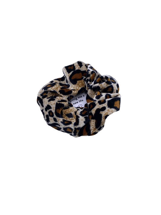 Claire's Brown Animal Print Scrunchie One Size