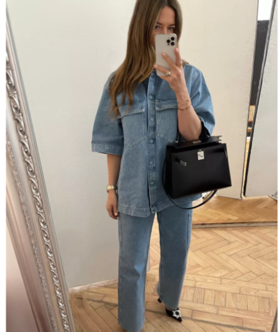 H&M Blue Workwear Straight Jeans UK 10