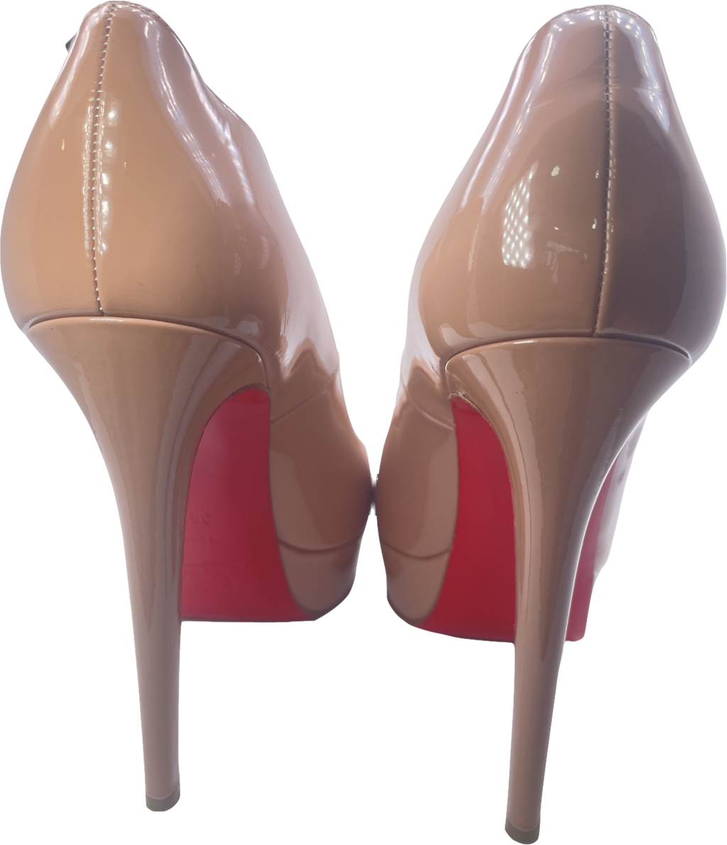 Christian Louboutin Bianca Nude Patent Leather 140mm Pumps UK 6 EU 39 👠