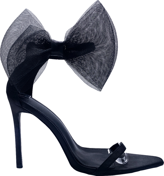 Misspap Black Bow Detail Strappy Heels UK 5 EU 38 👠
