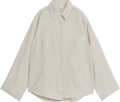 Arket Beige Linen Shirt Bnwt UK 14