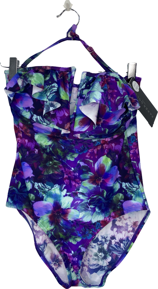 Paper Dolls Purple Bandeau Attachable Halter Neck Swimsuit UK 10