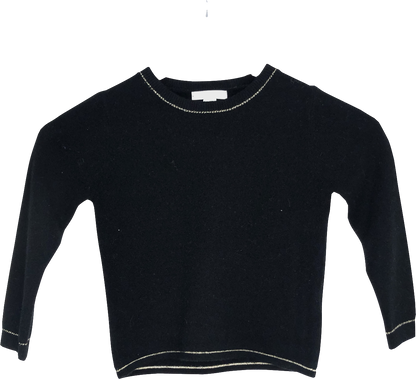 Marie Chantal Black Cashmere And Wool Blend Angel Wing Top 6 Years