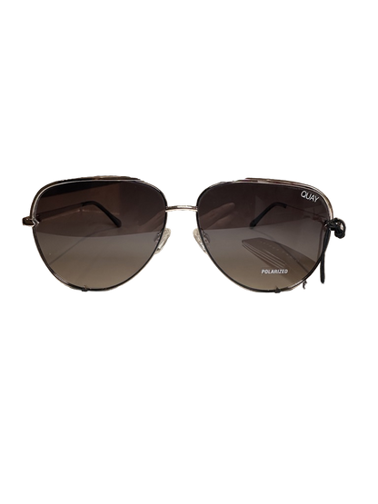 QUAY Metallic Polarized High Key Aviator Sunglasses One Size