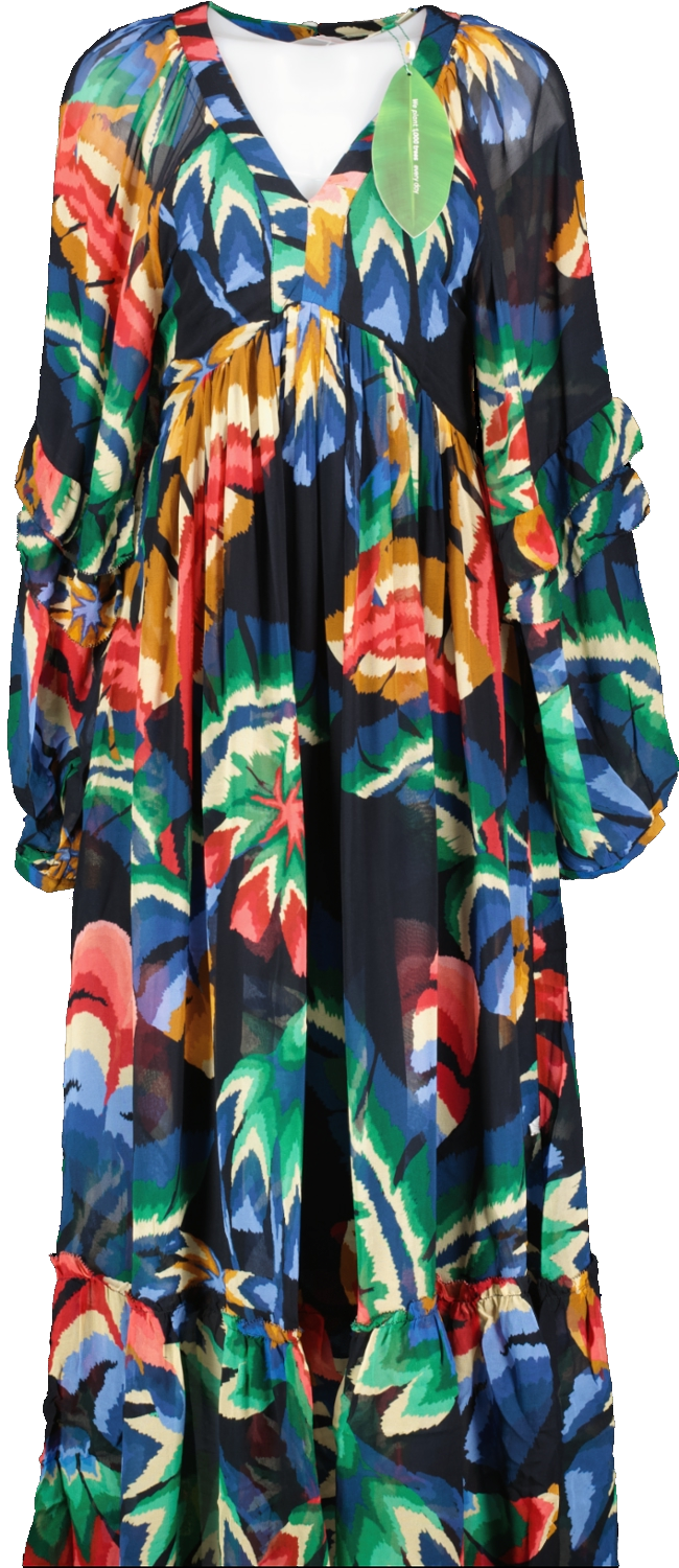 Farm Rio Multicoloured Chevron Forest Maxi Dress BNWT UK XS