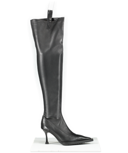 SMFK Black Night Flower Sheepskin Tall Boots UK 3.5 EU 36.5 👠 - 7527056867518_Front_Reliked.png