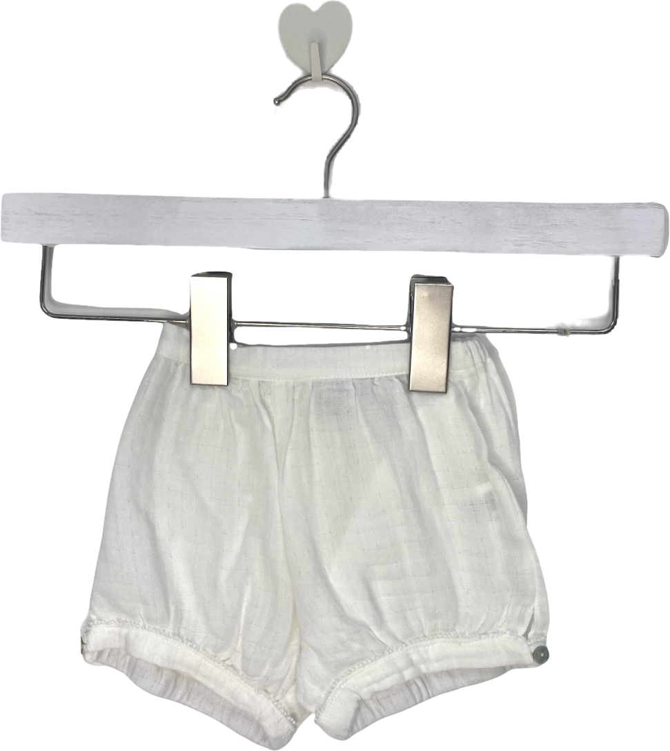 Strawberries&Cream White Cotton Sleeveless  Top And Shorts 2 Piece Set 0-3 Months