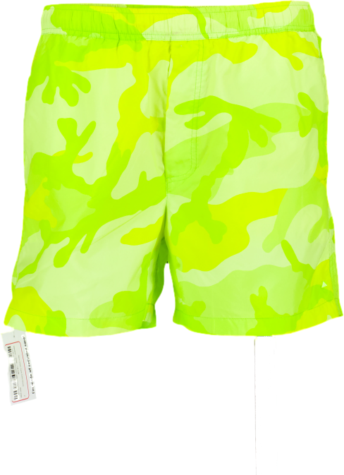 Valentino Neon Green Camo Swim Shorts UK S/M