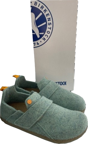 Birkenstock Mint Green Zermatt Kids Wool Felt Slippers Bnib UK 2 EU 34 👼