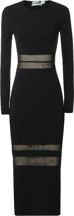self portrait Black Sheer Striped Midi Dress BNWT UK M