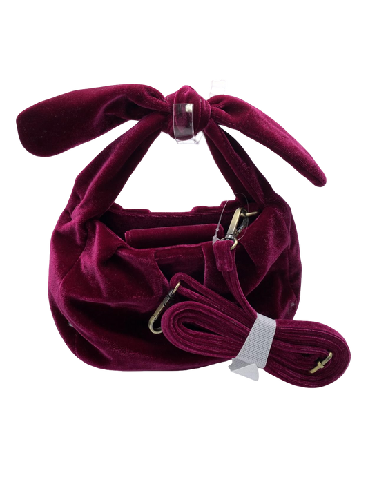 street level Purple Knotted Handle Velvet Bag One Size