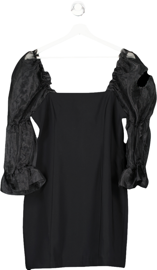 Amanda Uprichard Black Tia Puff Sleeve Mini Dress UK S