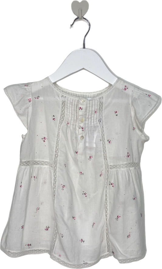 Bonpoint White Floral Print Sleeveless Dress 4 Years