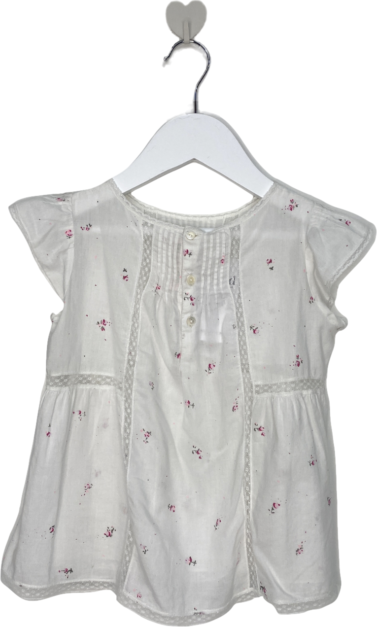 Bonpoint White Floral Print Sleeveless Dress 4 Years