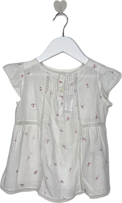 Bonpoint White Floral Print Sleeveless Dress 4 Years