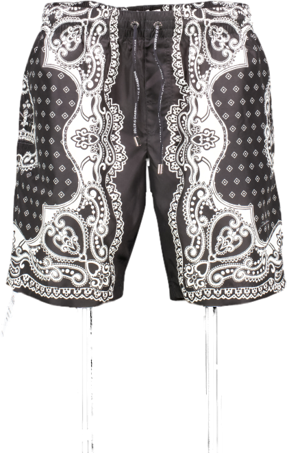Dolce & Gabbana Black Bandana-print Short Swim-shorts UK M