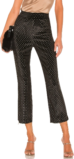 House of Harlow 1960 Black / Gold Velvet Beaded Fringed Cantina Trousers UK XS