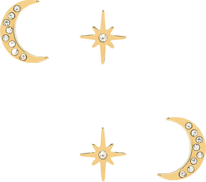 Olivia Burton Metallic Celestial North Star & Moon Gold Stud Earrings Set One Size