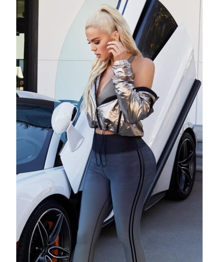 Good American bronze zip up running jacket UK S