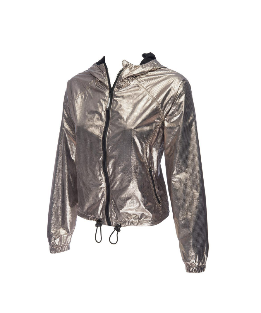 Good American bronze zip up running jacket UK S