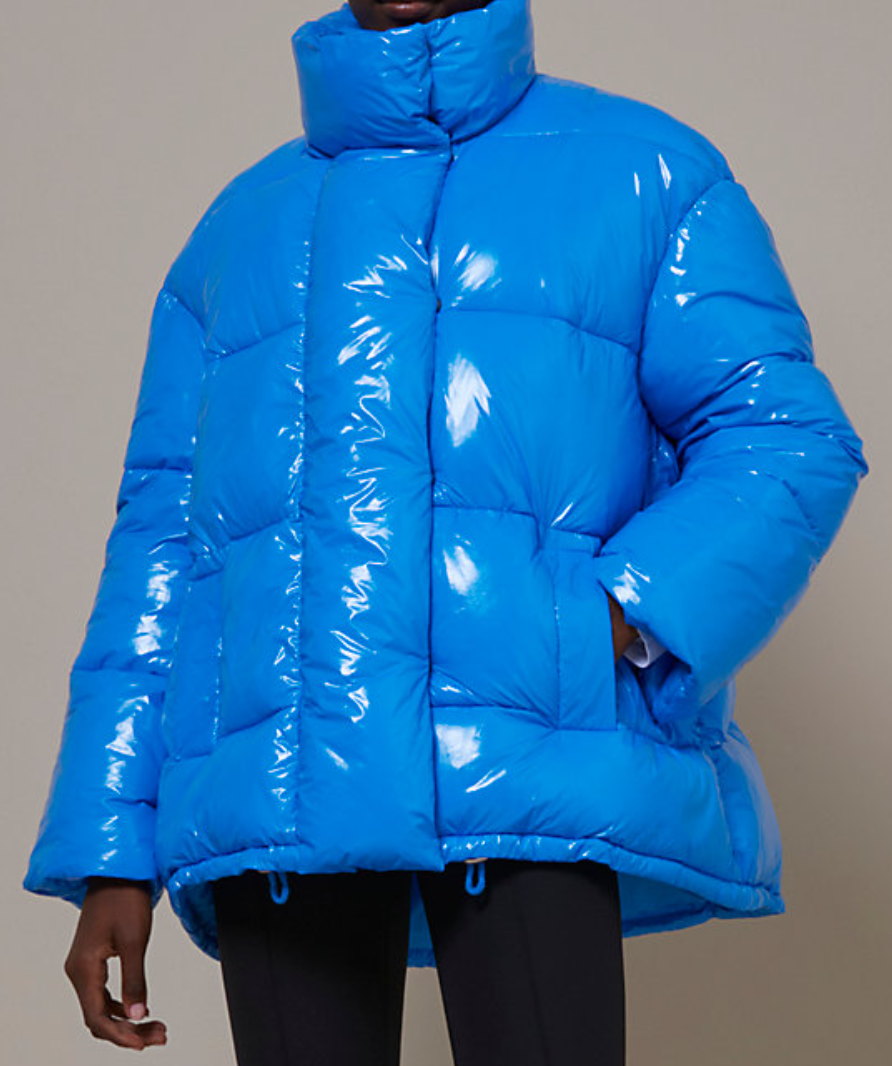 River Island Studio bright blue super puffer coat UK XS