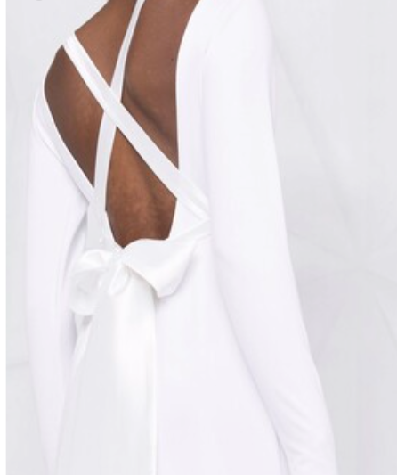 Atu Body Couture White Open-back Long-sleeve Maxi Dress UK XS