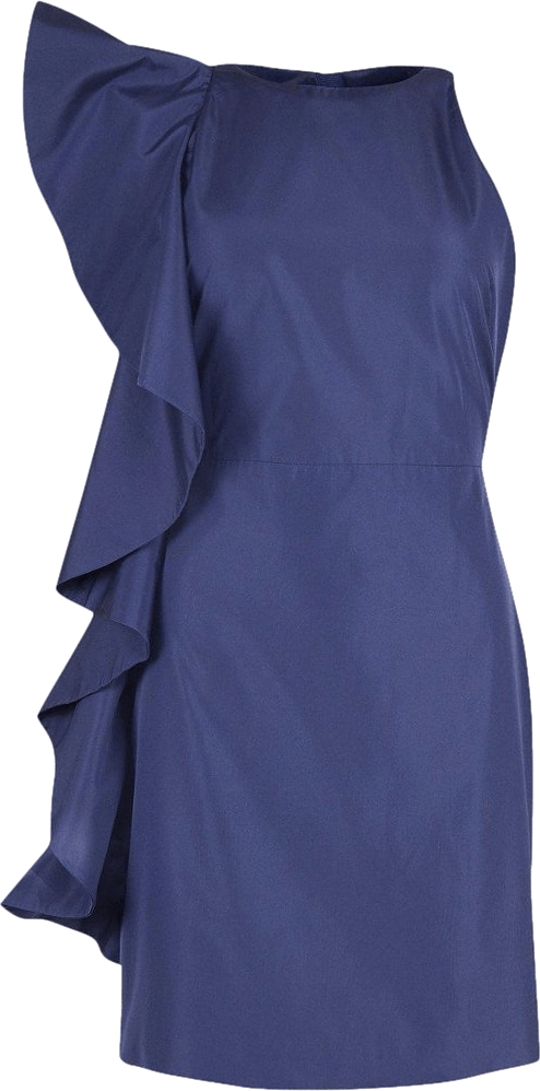 Karen Millen Blue Taffeta Ruffle Detail Mini Dress BNWT UK 10 - Reliked