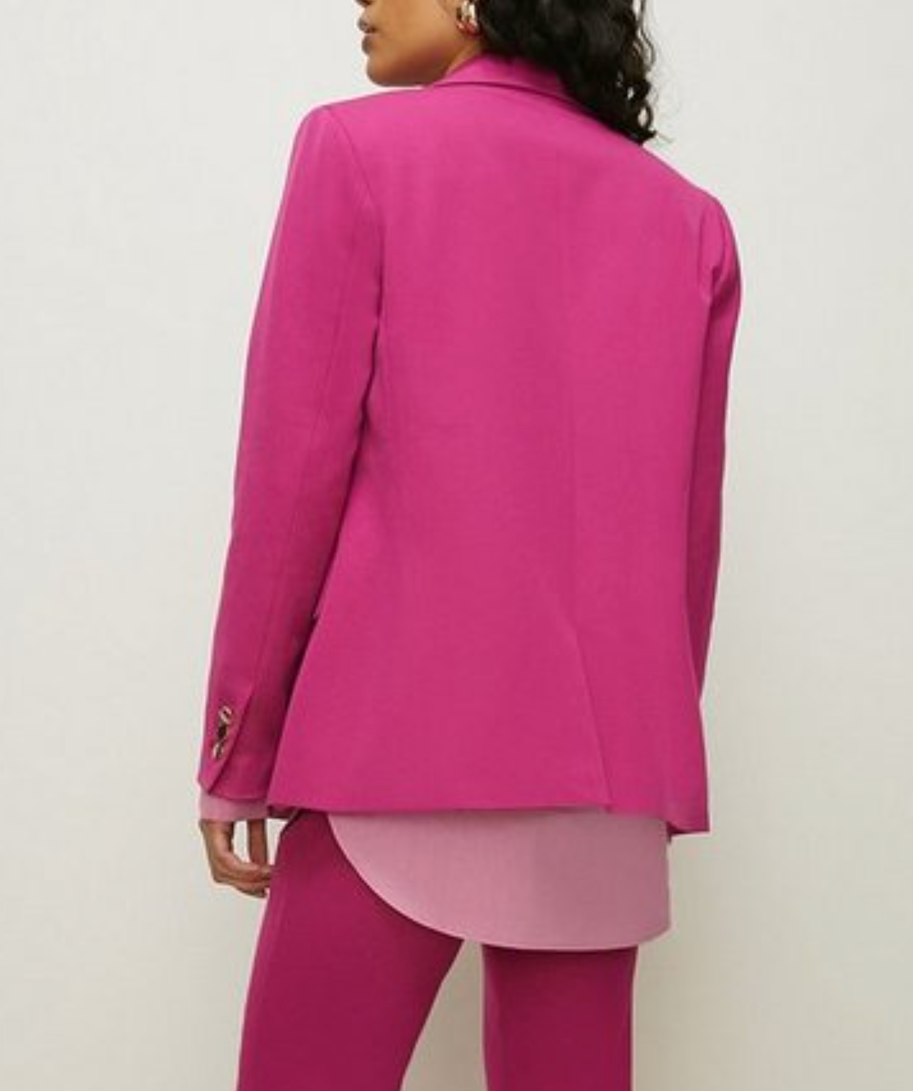 Oasis Fuchsia Pink Smart Tailored Button Detail Blazer UK 8