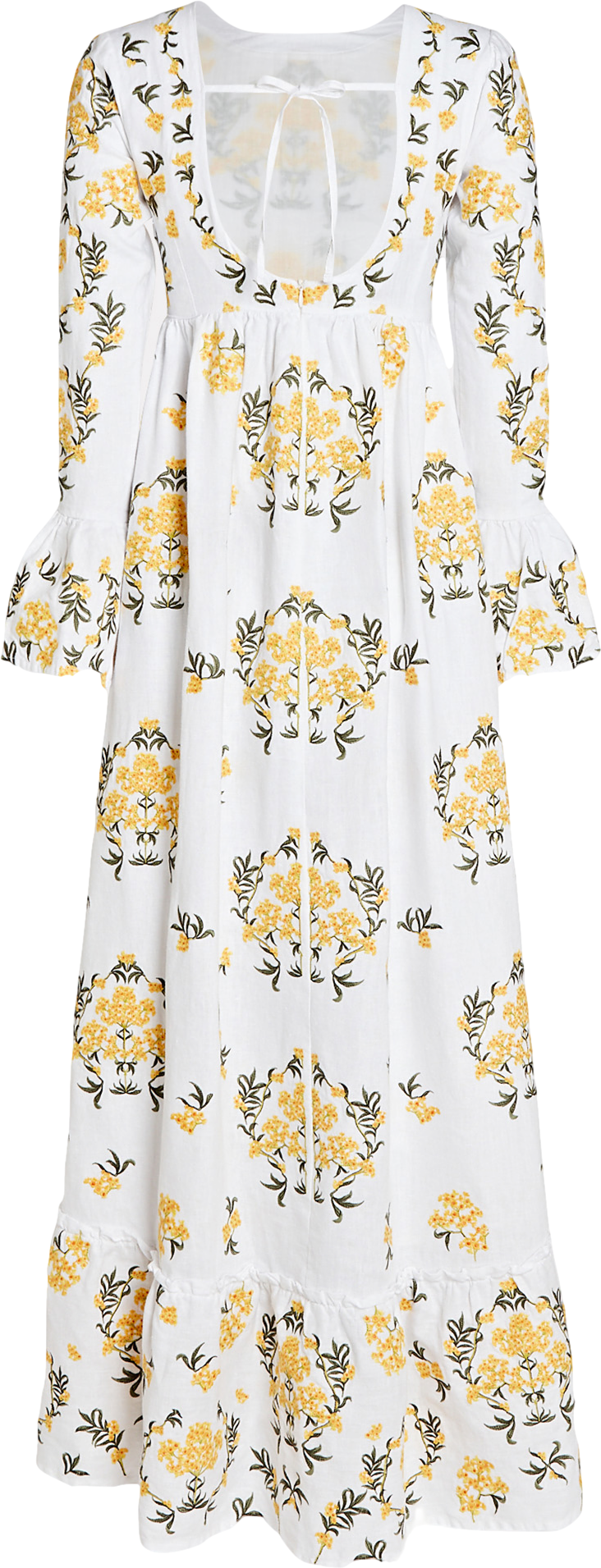 Agua by Agua Bendita White Papaya Printed Linen Maxi Dress UK XS