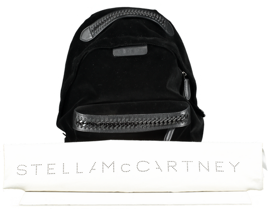 Stella McCartney Stella Mccartney Black 'falabella' Velvet Backpack One Size