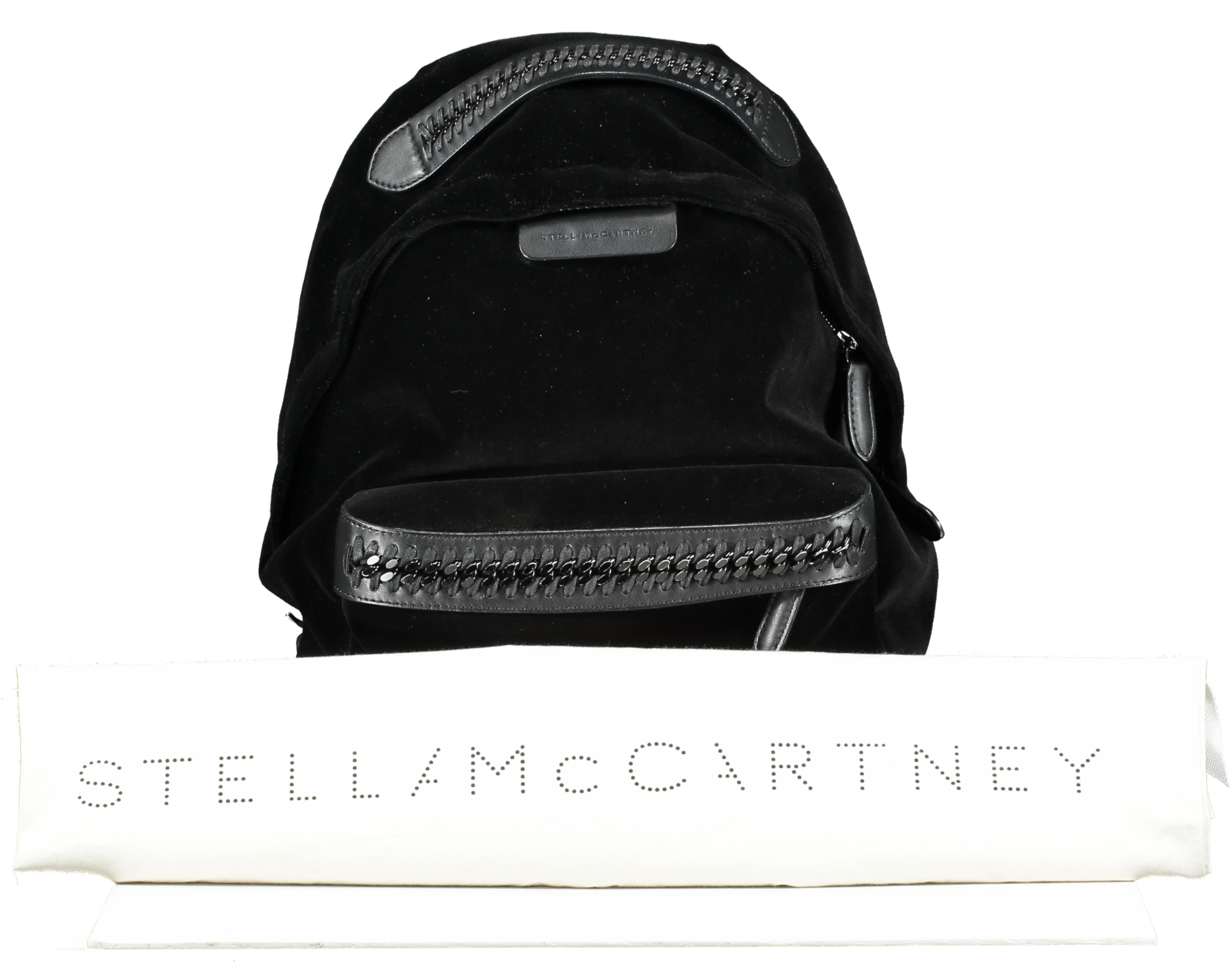 Stella McCartney Stella Mccartney Black 'falabella' Velvet Backpack One Size
