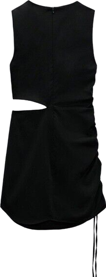 ZARA Black Cut Out Shoulder Twist Mini Dress BNWT UK S