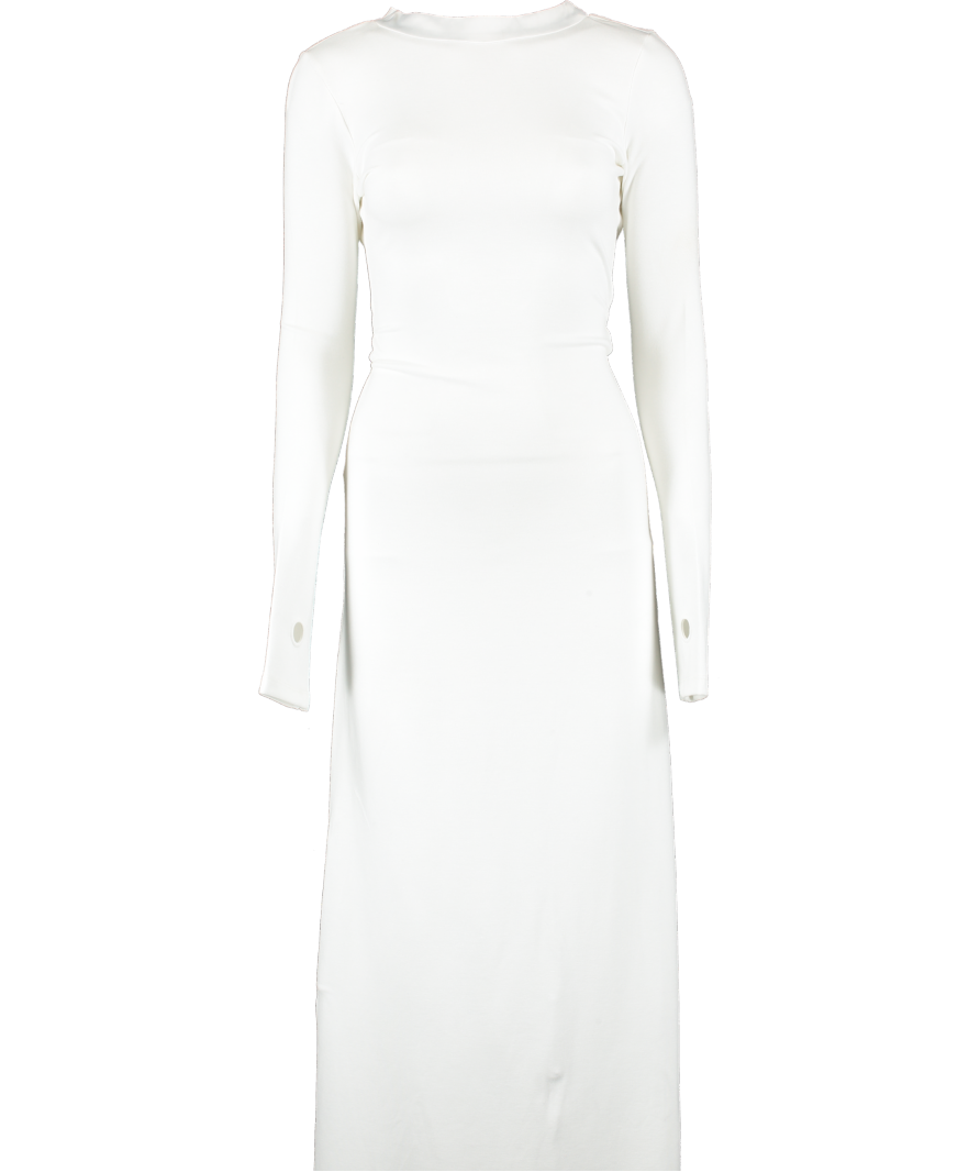 Atu Body Couture White Open-back Long-sleeve Maxi Dress UK XS