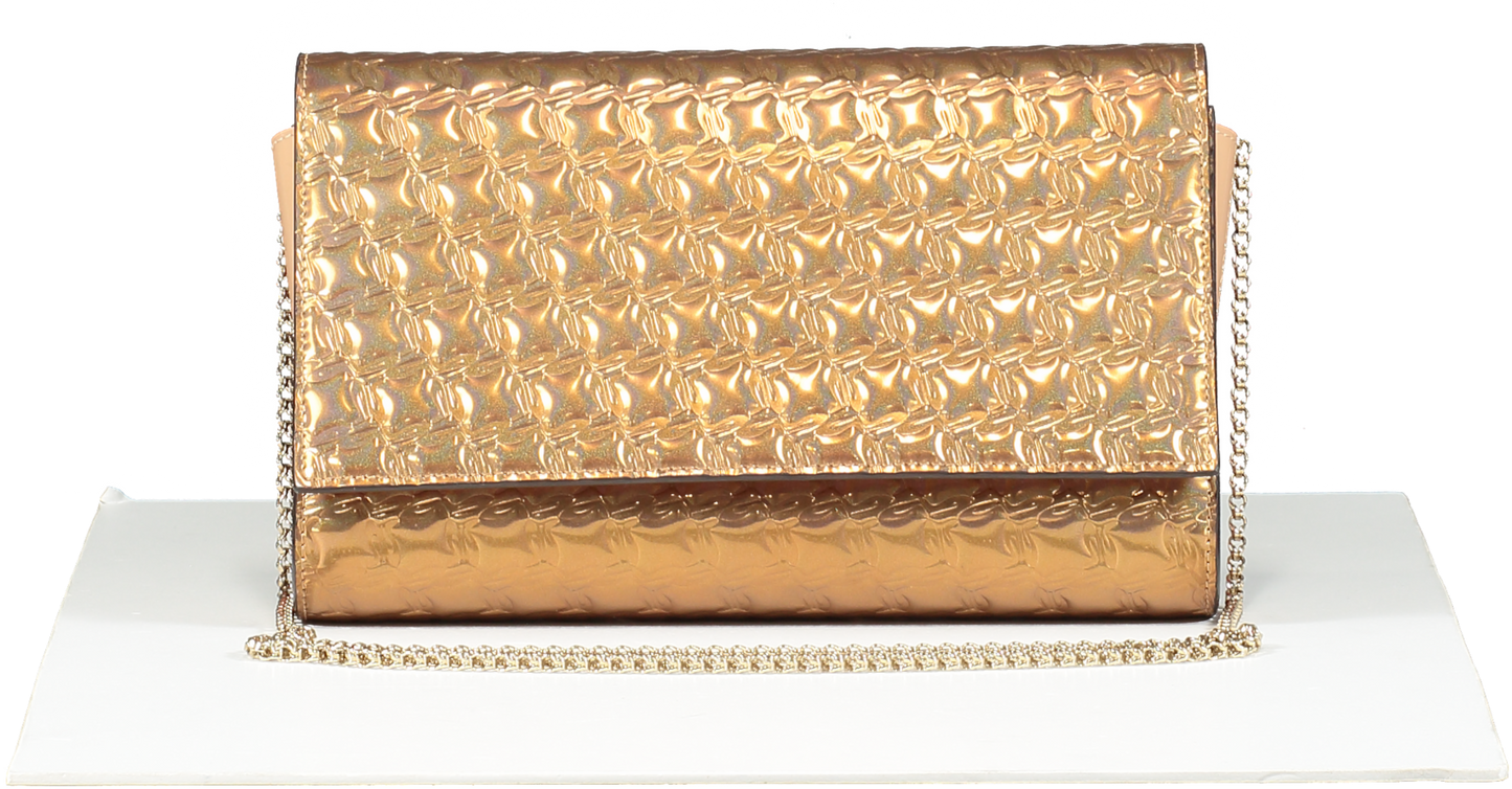 Christian Louboutin Metallic Copper Imprinted Crossbody / Clutch Bag