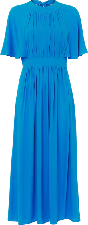 Whistles Blue Amelia Cape Sleeve Dress UK 16