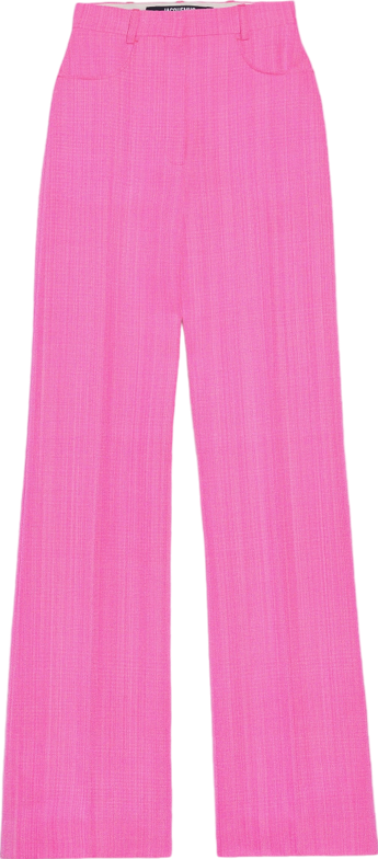 JACQUEMUS Pink Le Pantalon Sauge Les Classiques High-waisted Flare Pants. UK 8