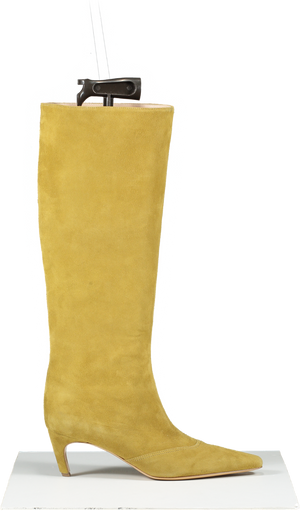 ILIO SMERALDO Camel suede Architectural Knee High Boots UK 5.5 EU 38.5